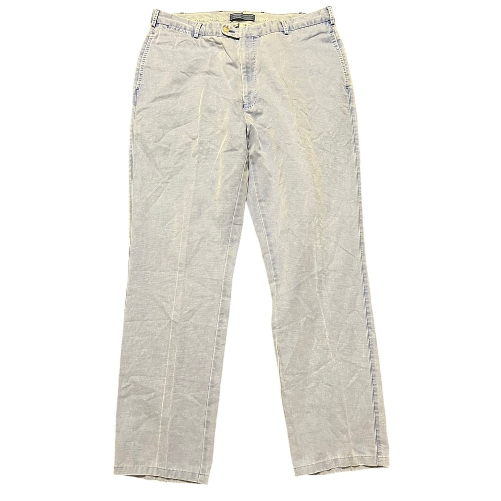 Peter Millar Mens Raleigh Washed Blue Twill Size 36x31 Pima Cotton Chinos - Picture 2 of 9